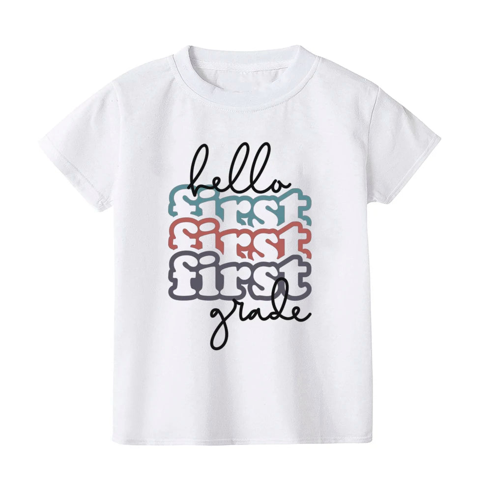 Hello First Grade Kids T-Shirt Children Back To School Shirt