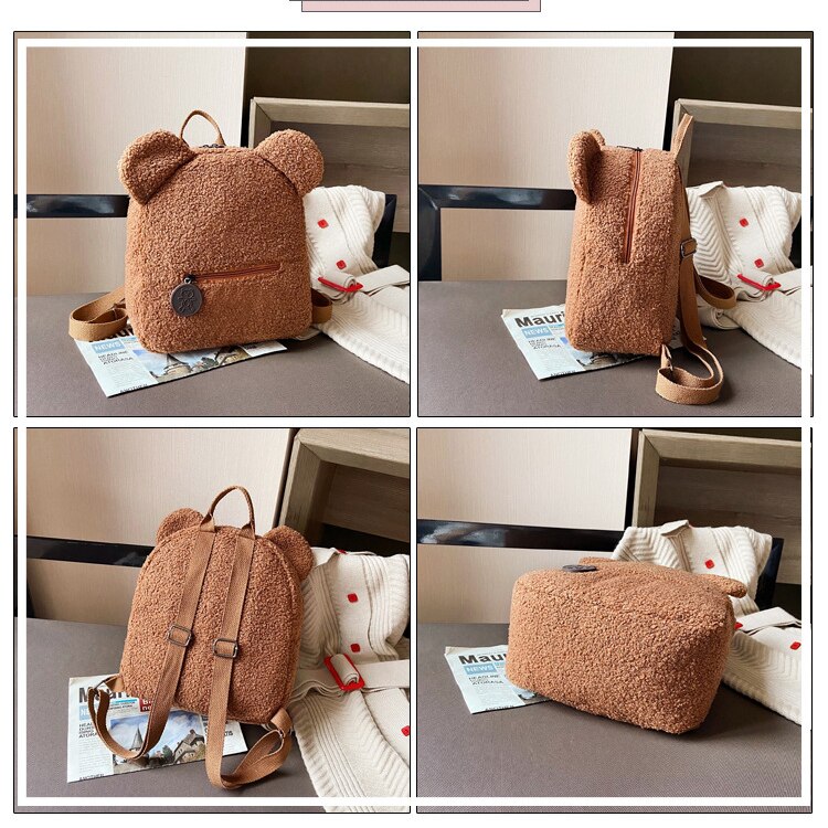 Cute Bear Pattern Backpack Plush - Cute As A Button Boutique