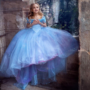 Royal Blue Flower Girl Dresses A Line For Wedding Shiny Off The Shoulder Children Ball Gowns - Cute As A Button Boutique