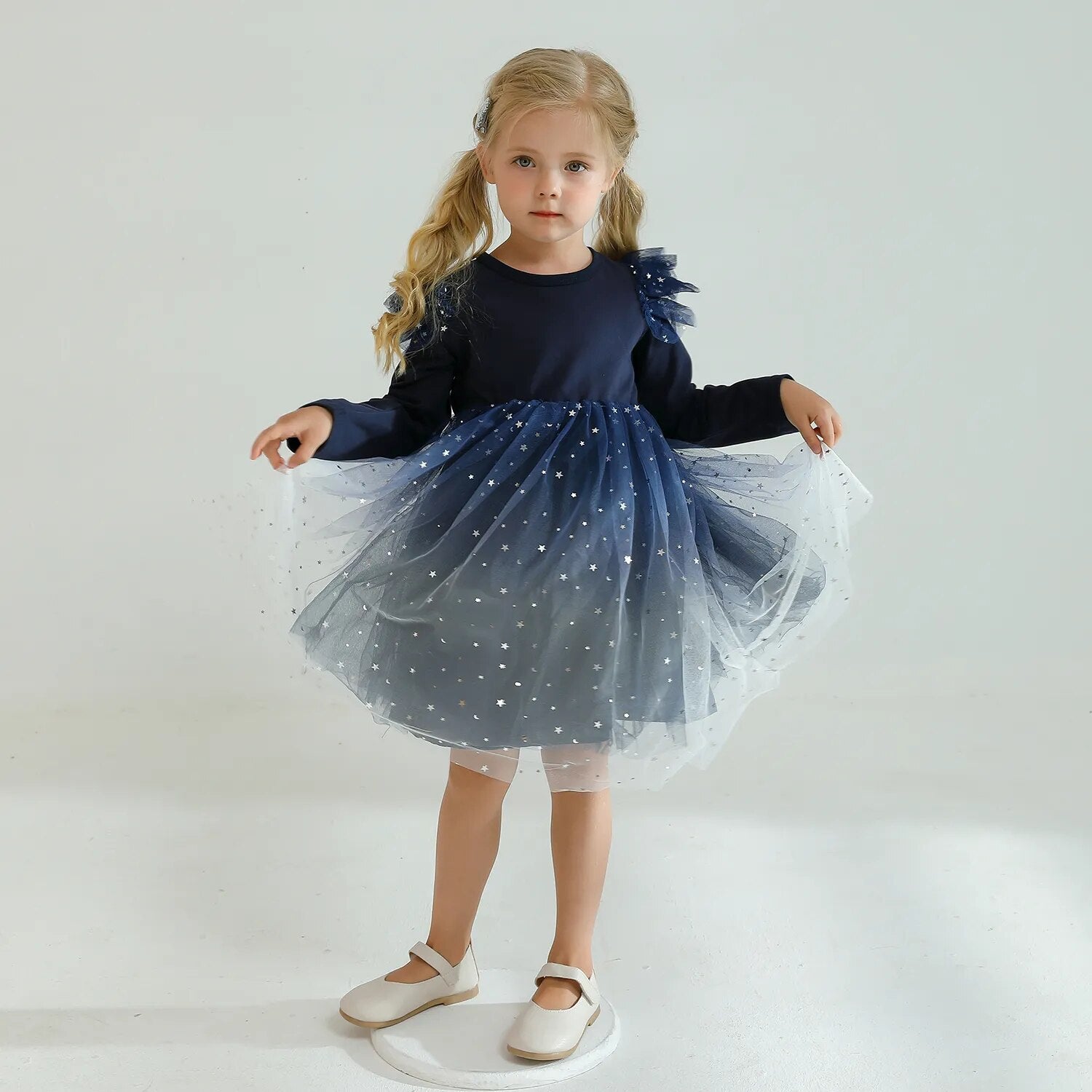 Sequined Princess Dress For Girls Autumn Long Sleeve - Cute As A Button Boutique