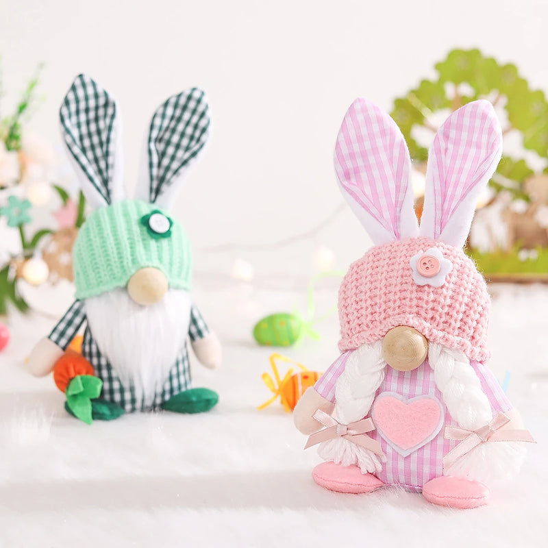 New Easter Gnome Rabbit Doll Handmade Home Decoration
