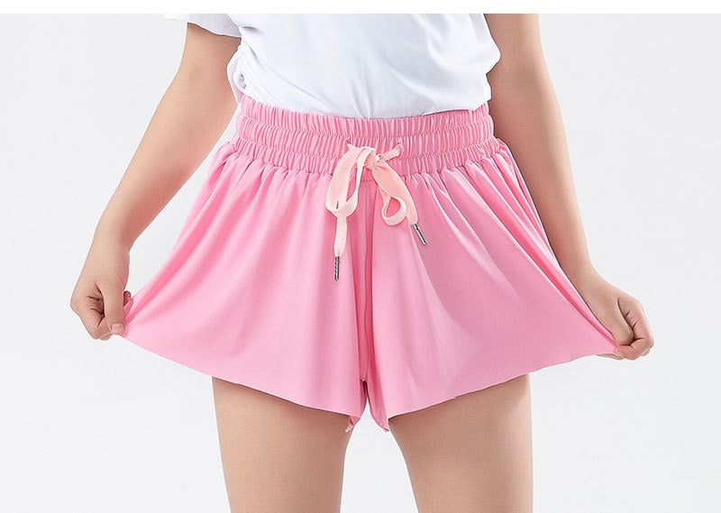 Girls Flowy Shorts Butterfly Shorts With Pocket 2-in-1 Athletic Shorts For Kids Active Workout Sports Tennis 3-15 Years - Cute As A Button Boutique