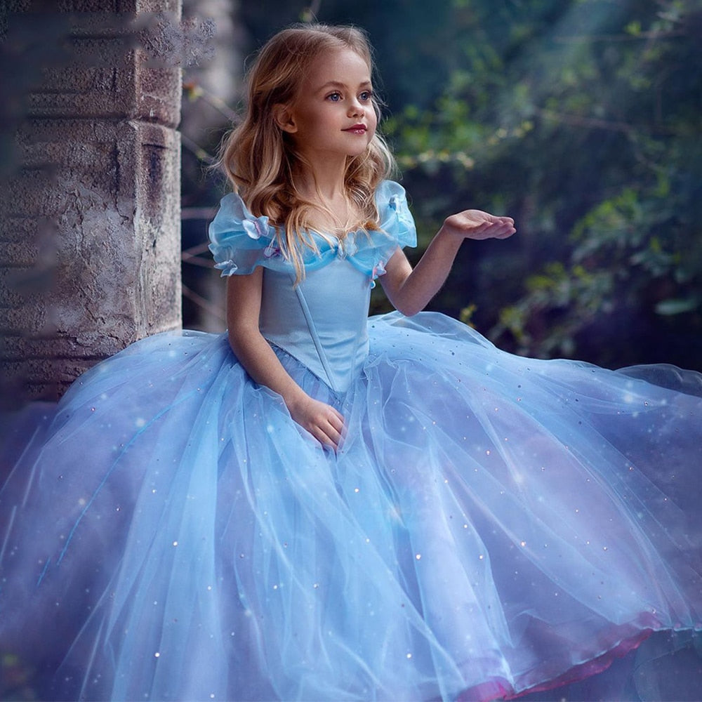 Royal Blue Flower Girl Dresses A Line For Wedding Shiny Off The Shoulder Children Ball Gowns - Cute As A Button Boutique