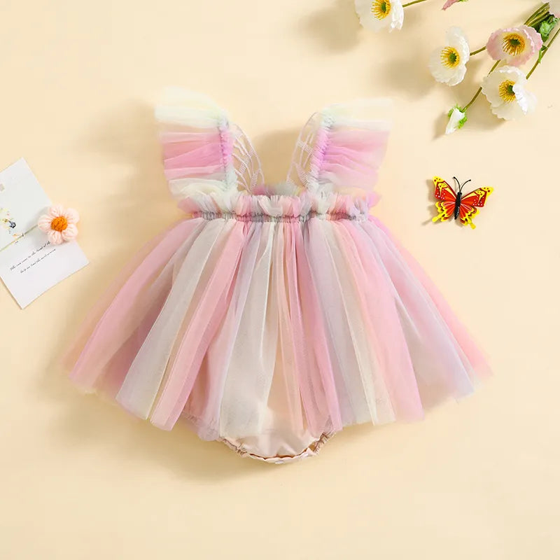 Infant Girls Bodysut Dress Butterfly Wing