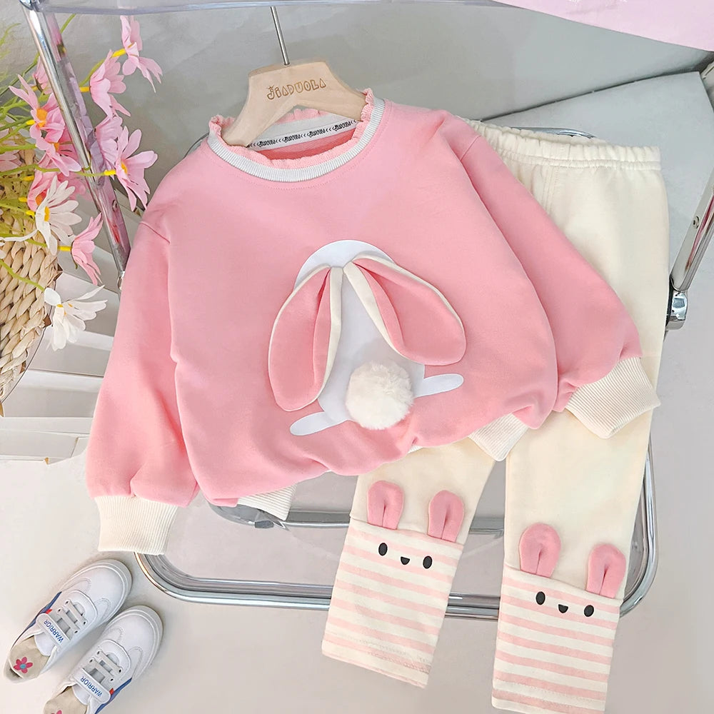 Children Clothing Sets Toddler Kids Tracksuit Cute Cartoon Rabbit Outfits - Cute As A Button Boutique