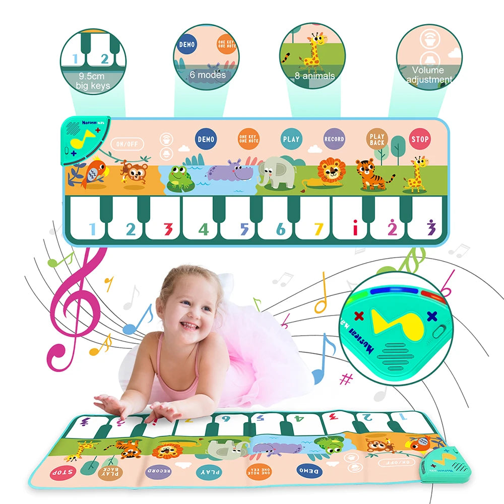 Musical Piano Mat for Kids Toddlers Educational Toys Cute As A Button Boutique