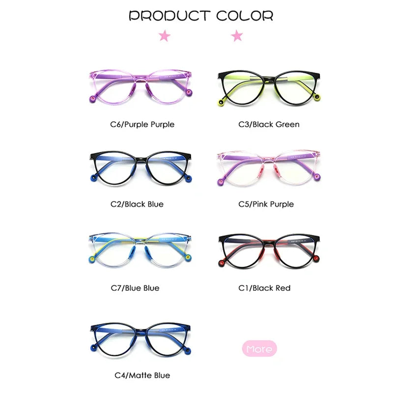 Blue Light Blocking Glasses for Kids Computer Glasses TR90 Frame Clear Lens  Children Safety Eyewear