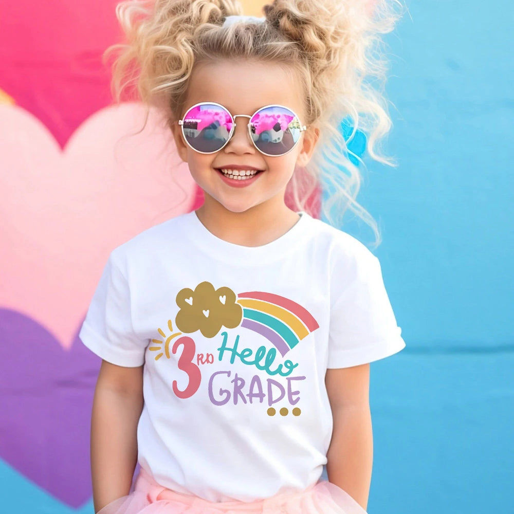 Hello 3rd Grade Print Shirt Child Back To School T-shirt