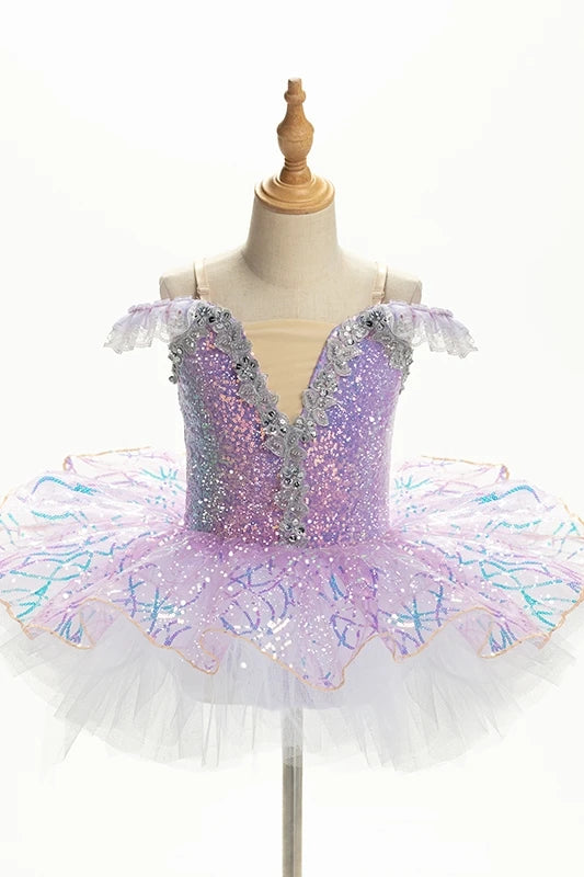 Children Ballet Skirt Girl Pop Sequin Dress Ballet Tutu Performance Clothes - Cute As A Button Boutique