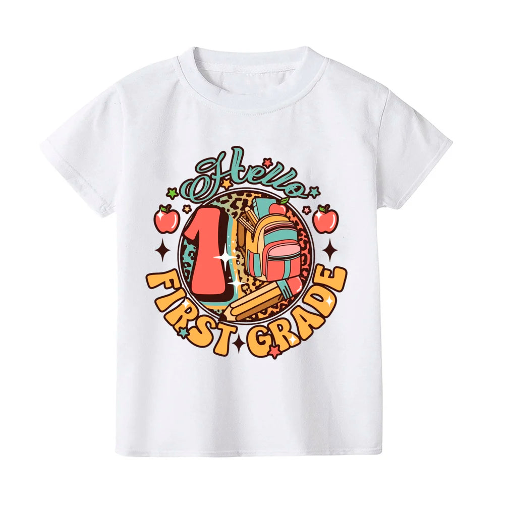 Hello First Grade Kids T-Shirt Children Back To School Shirt