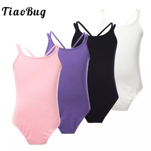 Girls Spaghetti Strap Ballet Dance Gymnastic Leotard Criss Cross Back Bodysuit - Cute As A Button Boutique