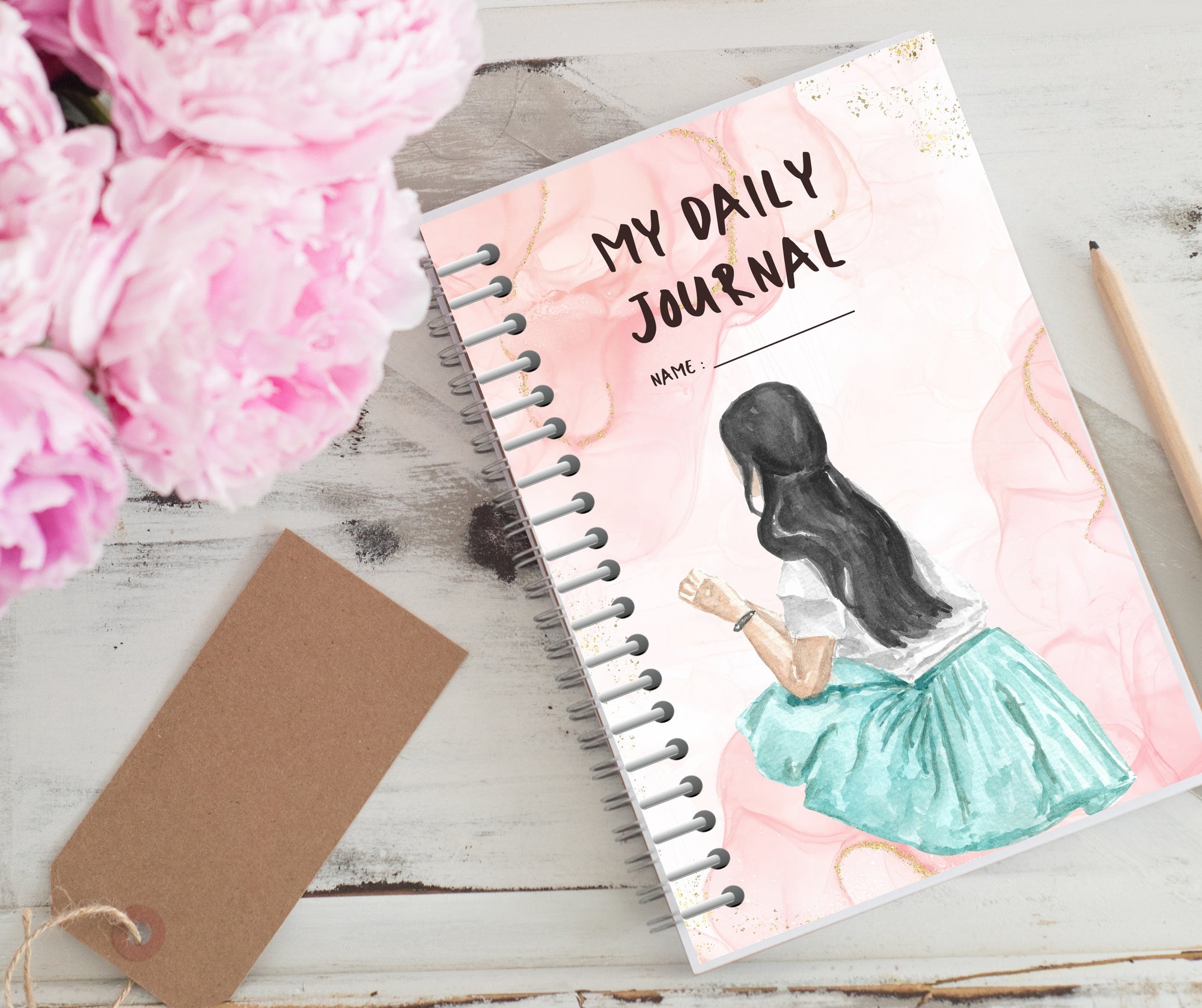 Girls diary printable file Daily Journal Digital Download