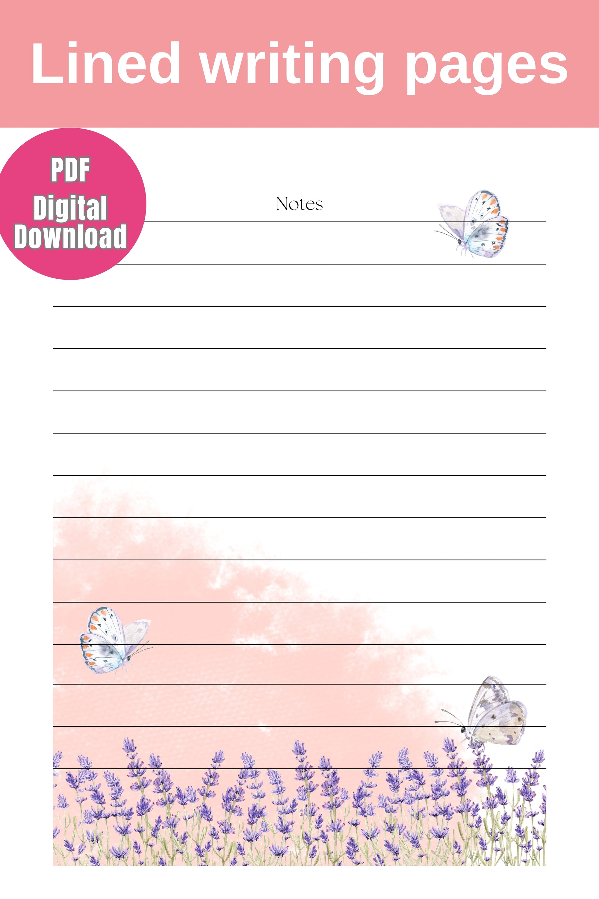 Girls diary printable file Daily Journal Digital Download