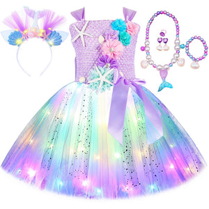 Mermaid Dress for Girls LED - Cute As A Button Boutique