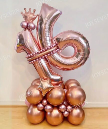 32Pcs Rose Gold Number Foil Balloons Set Metallic Latex Balloons For  Birthday Party Decorations - Cute As A Button Boutique