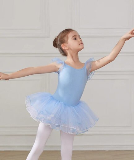 Ballet skirt for girls Dance wear tutus dress for Kids Leotard Short Sleeve - Cute As A Button Boutique