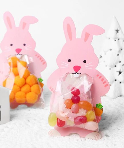 10/20Pcs Easter Bunny Candy Bags Gift Bags  Easter Decoration