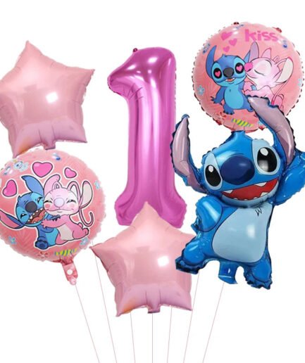 6pcs Disney Lilo & Stitch Party Balloons 32" Number Balloon set Baby Shower Birthday Party Decorations - Cute As A Button Boutique