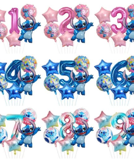 6pcs Disney Lilo & Stitch Party Balloons 32" Number Balloon set Baby Shower Birthday Party Decorations - Cute As A Button Boutique
